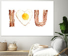 I Heart You Bacon and Egg by Olga Shvartsur on GIANT ART - yellow cartooning