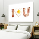 I Heart You Bacon and Egg by Olga Shvartsur on GIANT ART - yellow cartooning