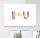 I Heart You Bacon and Egg by Olga Shvartsur on GIANT ART - yellow cartooning