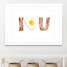 I Heart You Bacon and Egg by Olga Shvartsur on GIANT ART - yellow cartooning