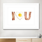 I Heart You Bacon and Egg by Olga Shvartsur on GIANT ART - yellow cartooning