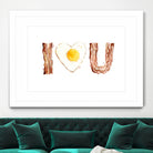 I Heart You Bacon and Egg by Olga Shvartsur on GIANT ART - yellow cartooning