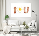 I Heart You Bacon and Egg by Olga Shvartsur on GIANT ART - yellow cartooning