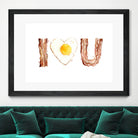 I Heart You Bacon and Egg by Olga Shvartsur on GIANT ART - yellow cartooning