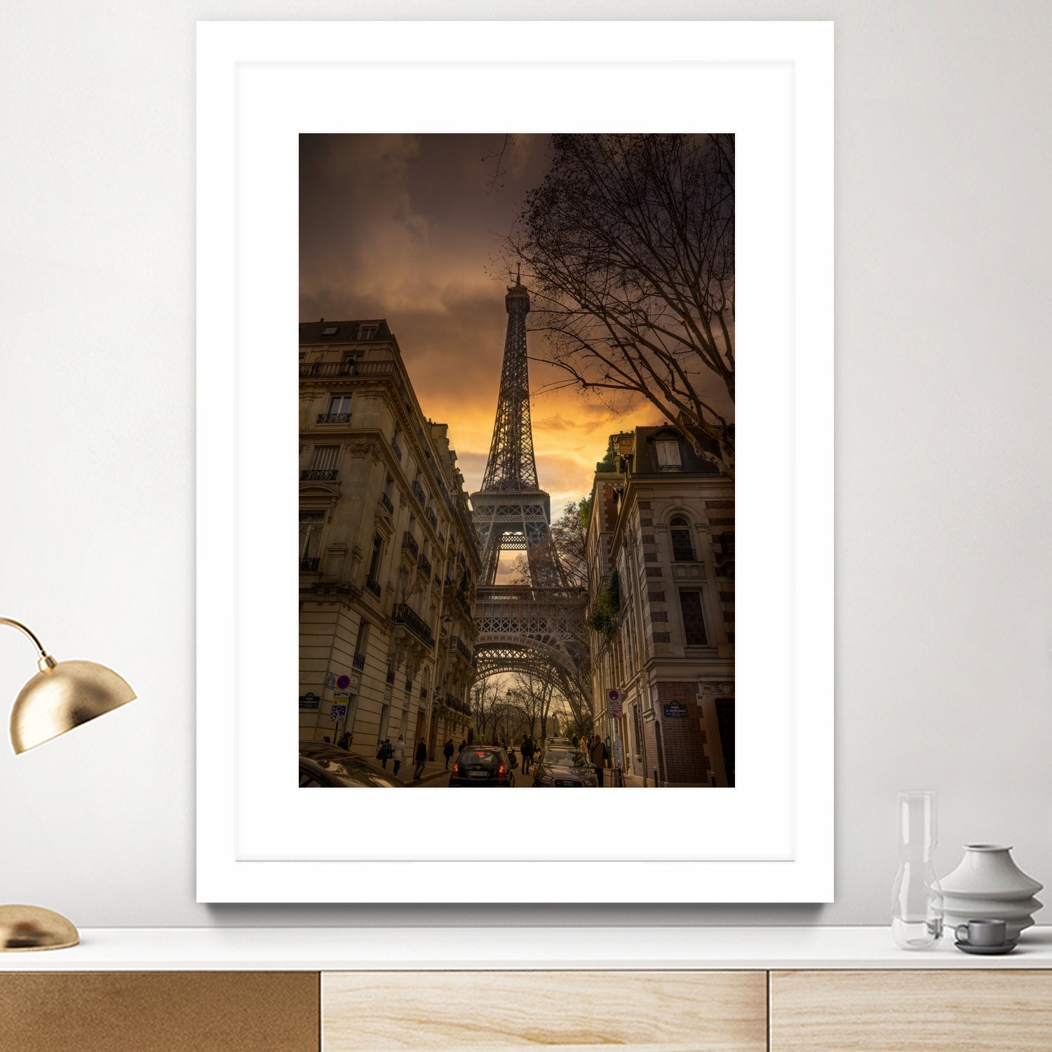 Eiffel Tower Gold Sky by Jose Crespo on GIANT ART - orange photo illustration