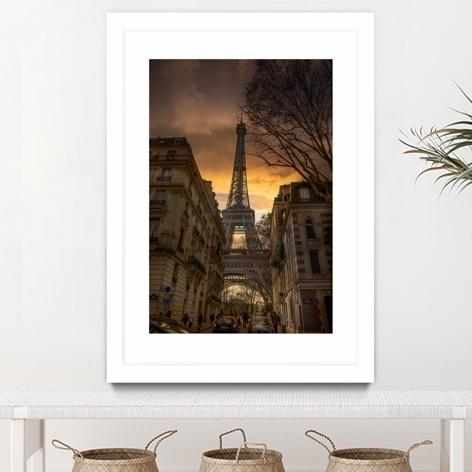 Eiffel Tower Gold Sky by Jose Crespo on GIANT ART - orange photo illustration