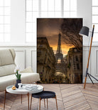 Eiffel Tower Gold Sky by Jose Crespo on GIANT ART - orange photo illustration