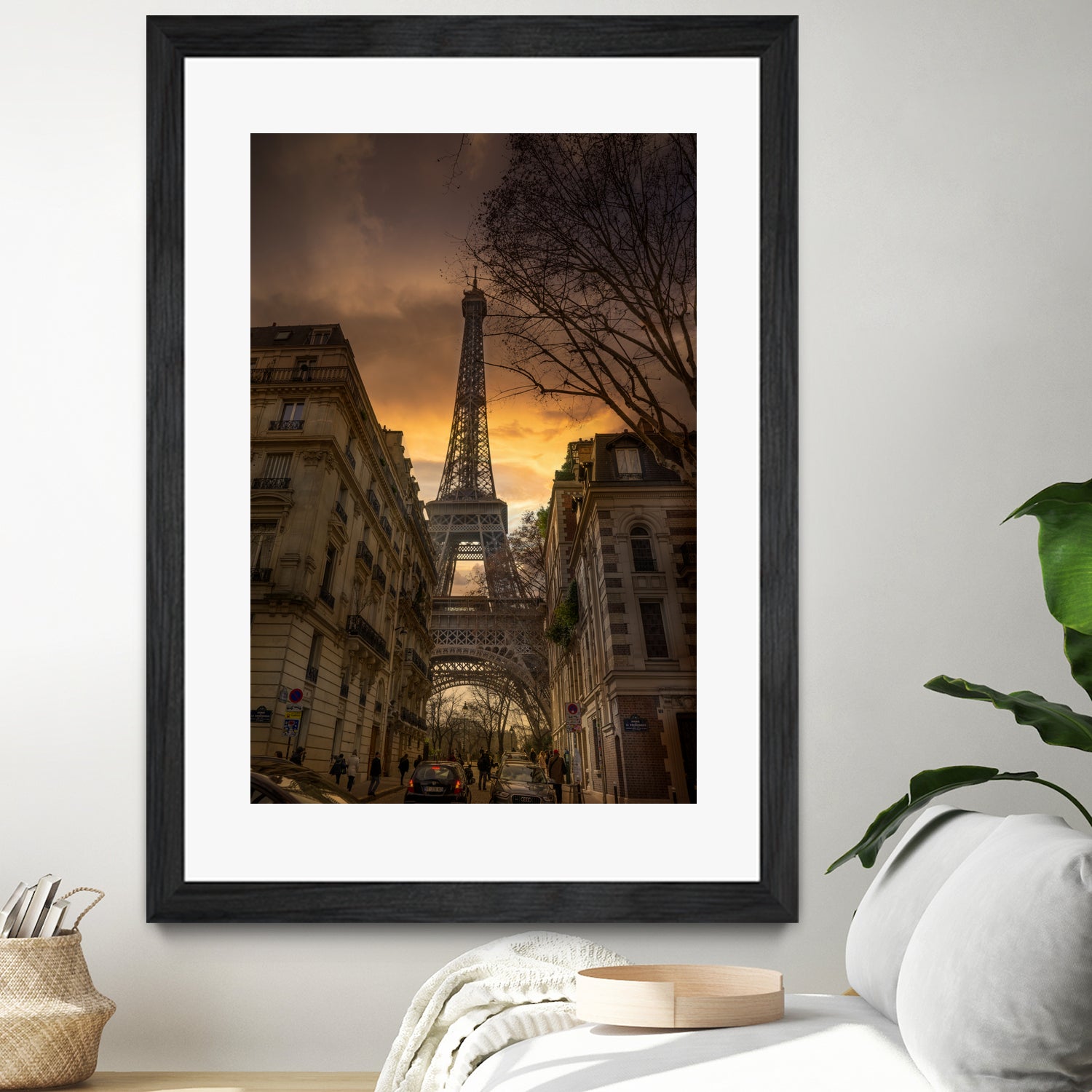 Eiffel Tower Gold Sky by Jose Crespo on GIANT ART - orange photo illustration