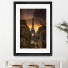 Eiffel Tower Gold Sky by Jose Crespo on GIANT ART - orange photo illustration