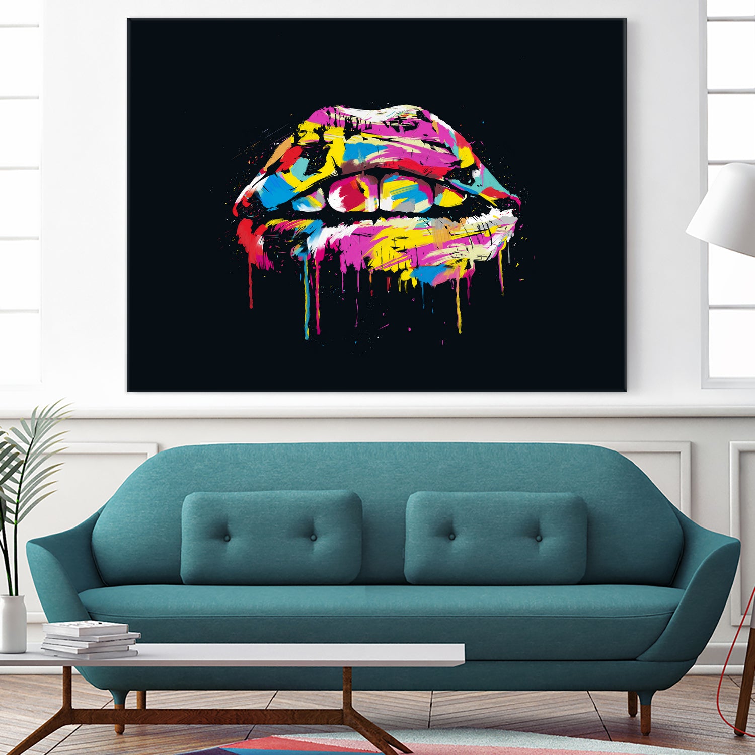 Colorful lips by Solti Balázs on GIANT ART - black digital painting