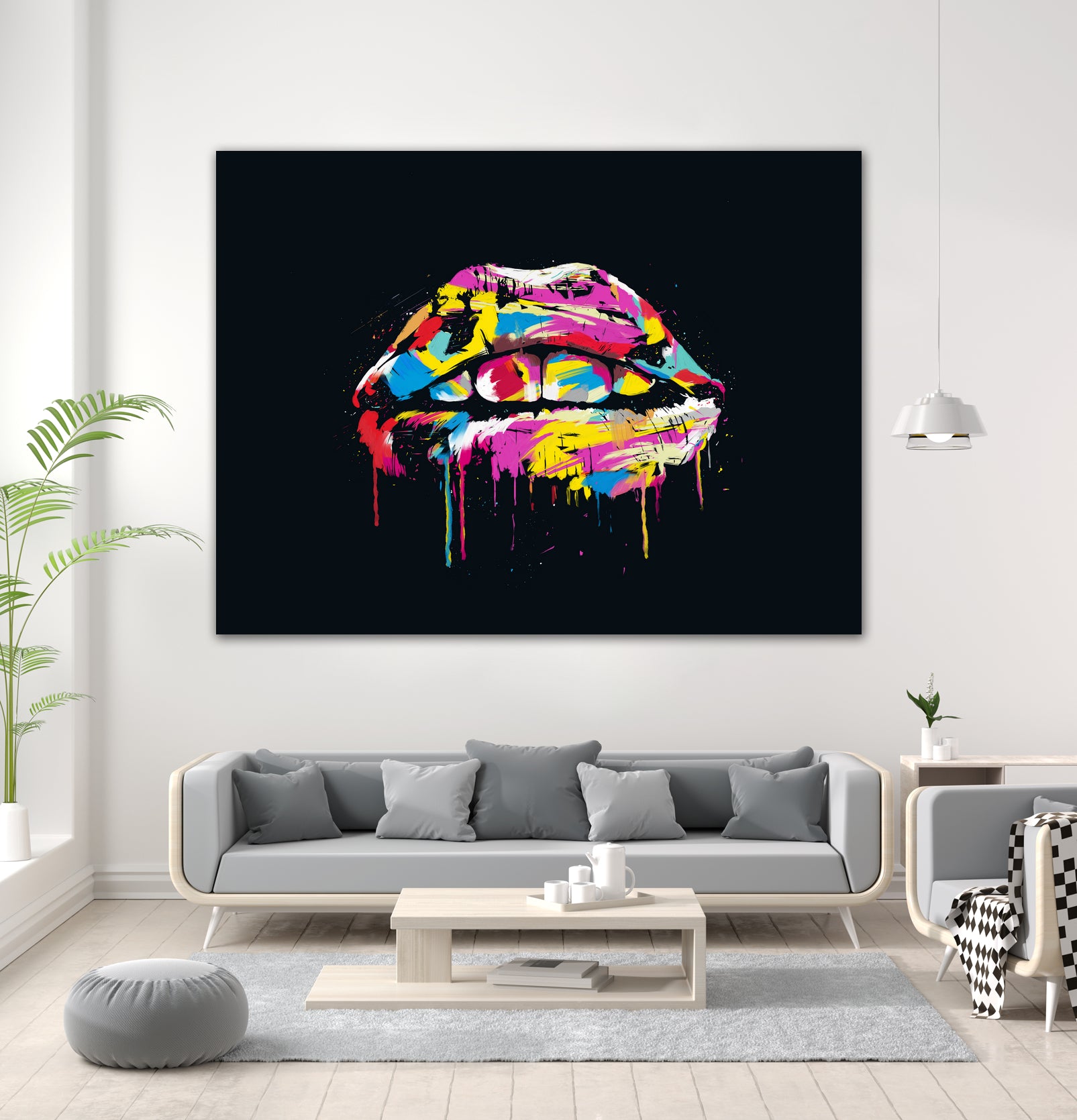 Colorful lips by Solti Balázs on GIANT ART - black digital painting