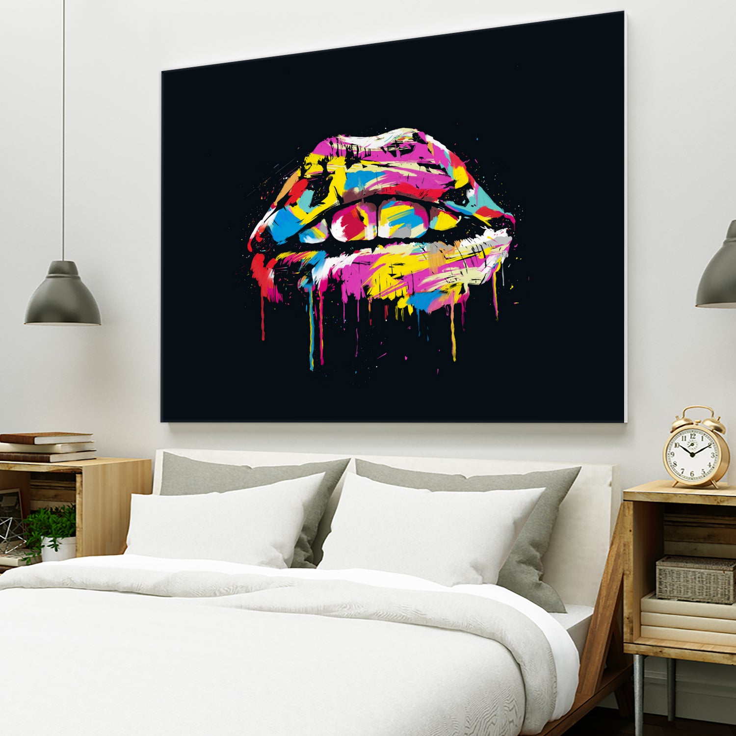 Colorful lips by Solti Balázs on GIANT ART - black digital painting