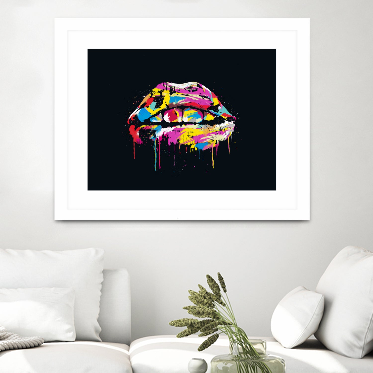 Colorful lips by Solti Balázs on GIANT ART - black digital painting