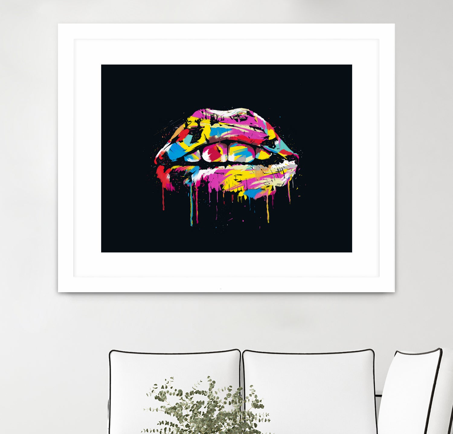 Colorful lips by Solti Balázs on GIANT ART - black digital painting