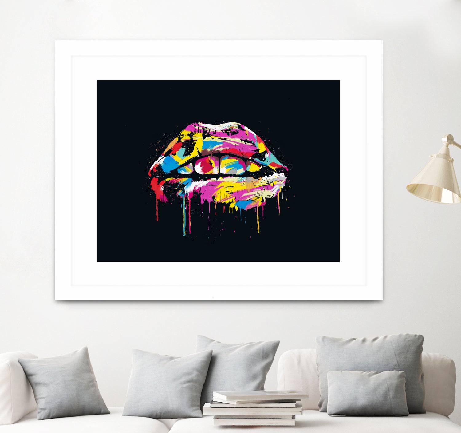 Colorful lips by Solti Balázs on GIANT ART - black digital painting