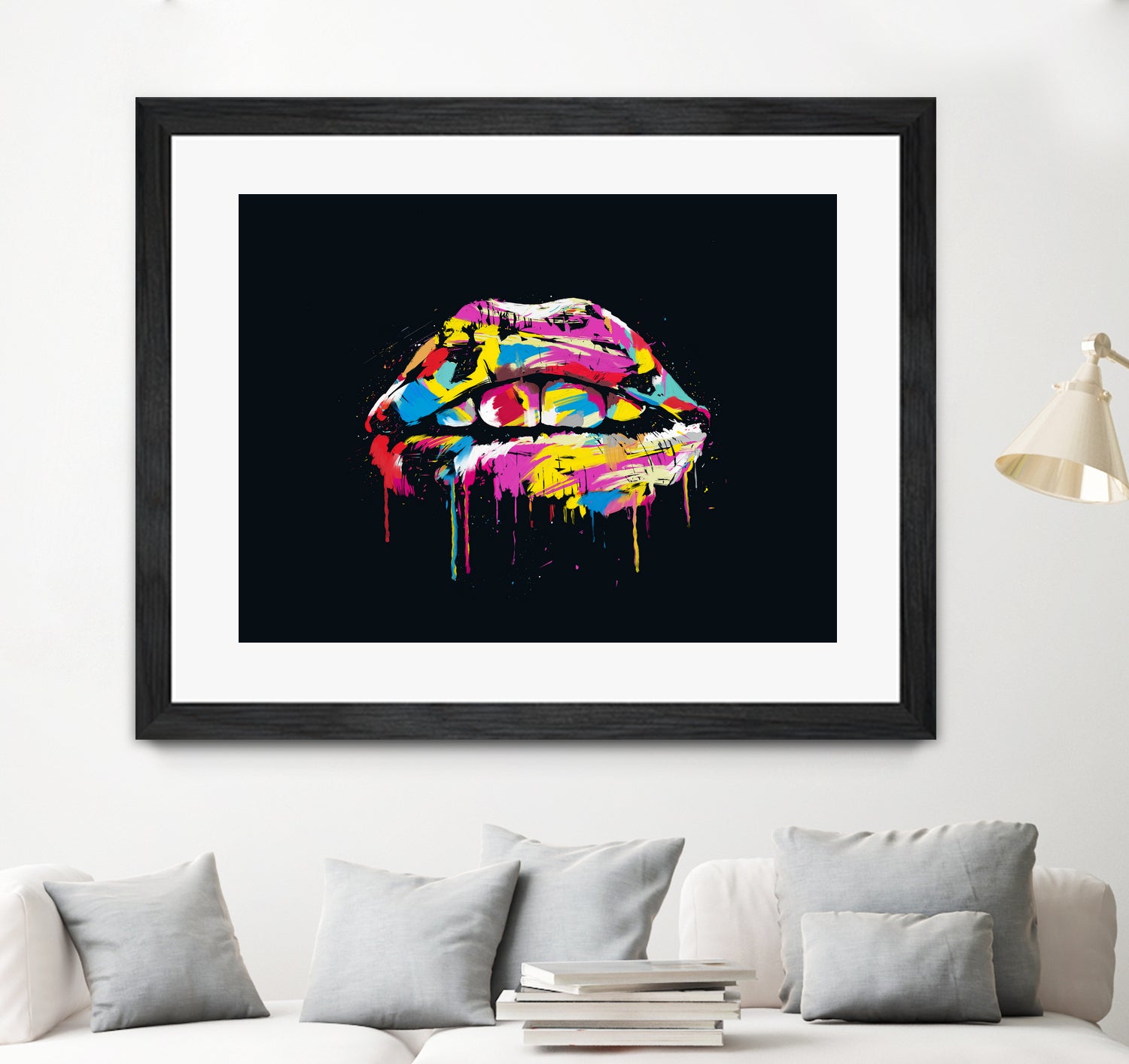 Colorful lips by Solti Balázs on GIANT ART - black digital painting