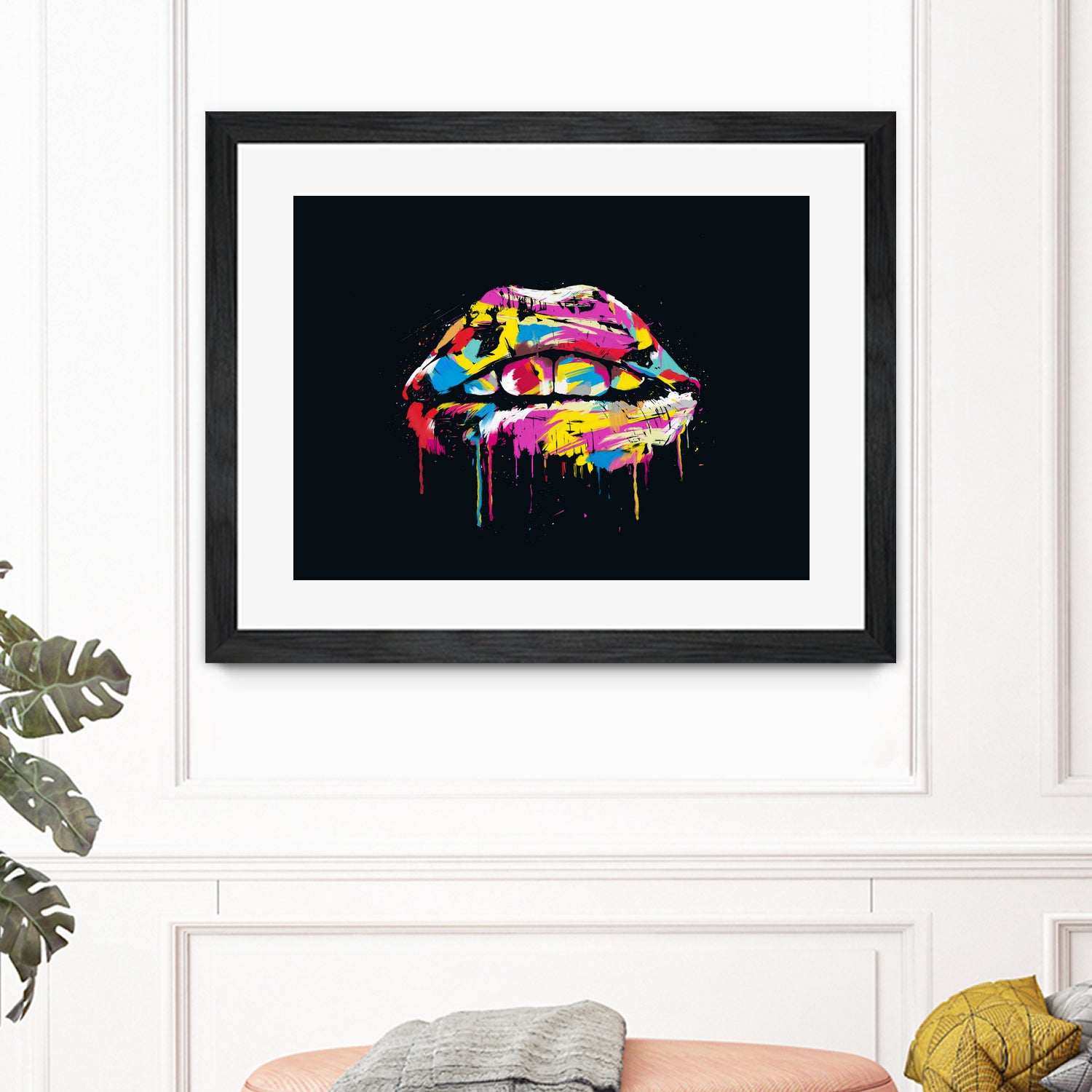 Colorful lips by Solti Balázs on GIANT ART - black digital painting