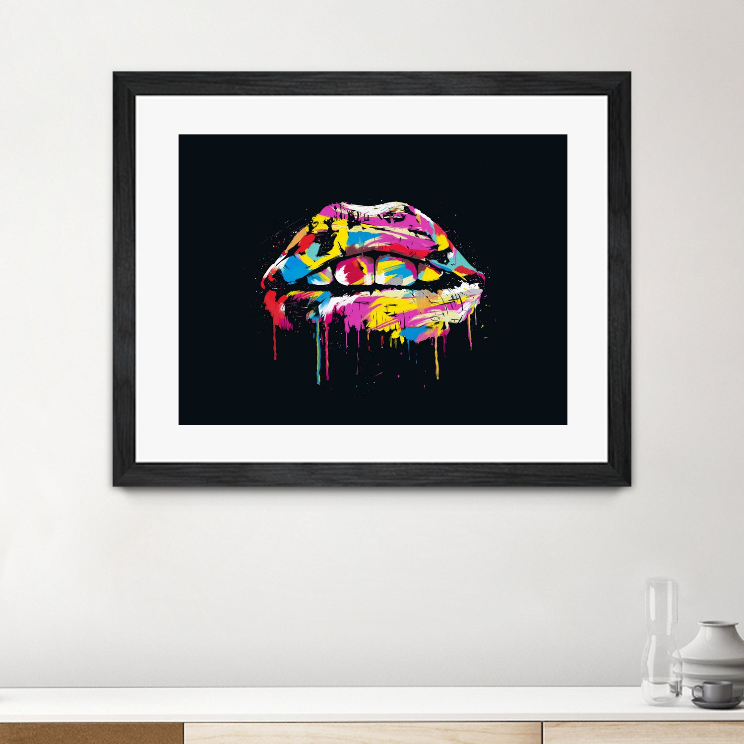 Colorful lips by Solti Balázs on GIANT ART - black digital painting