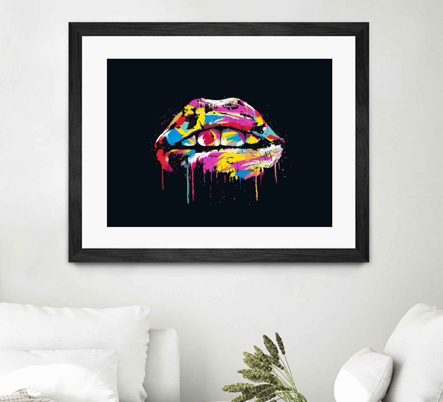 Colorful lips by Solti Balázs on GIANT ART - black digital painting