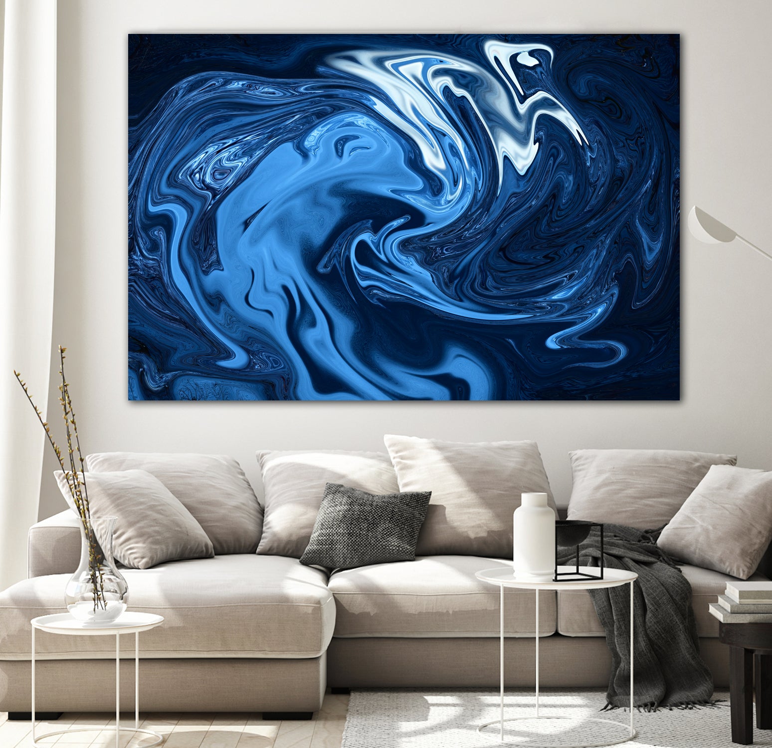 Abstract Marble Painting II by Amir Faysal on GIANT ART - blue digital painting