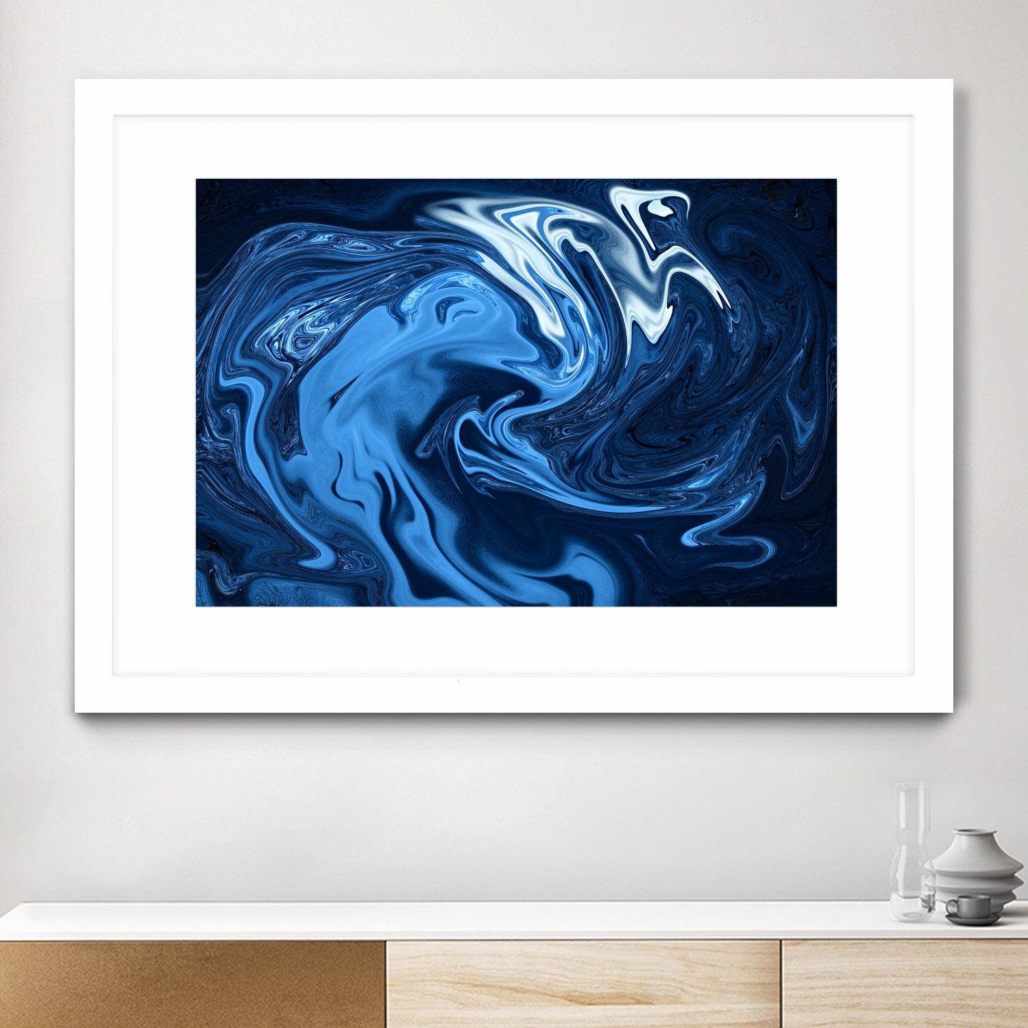 Abstract Marble Painting II by Amir Faysal on GIANT ART - blue digital painting