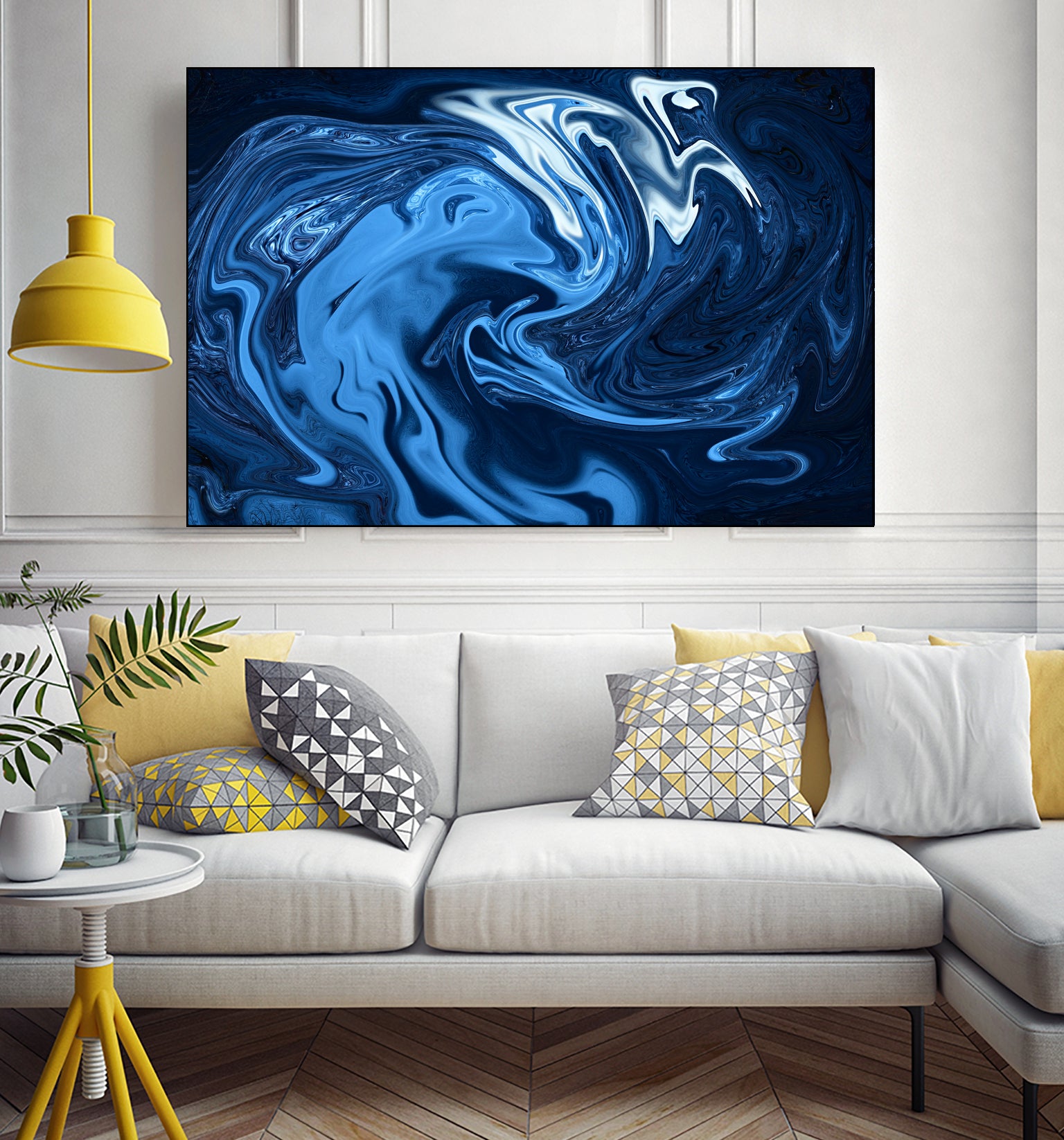 Abstract Marble Painting II by Amir Faysal on GIANT ART - blue digital painting