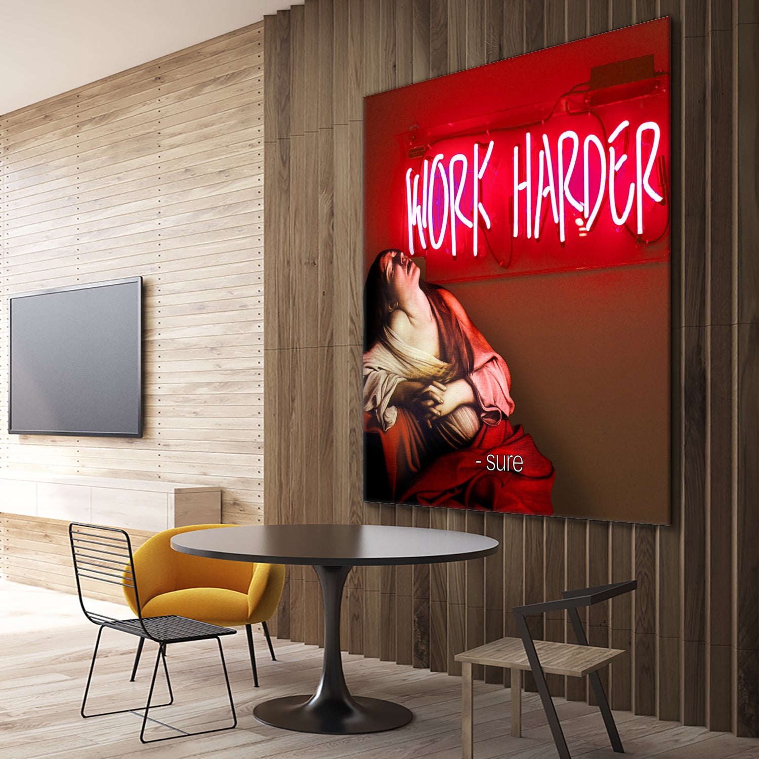 Work Harder by Mehmet Geren on GIANT ART - red photo manipulation