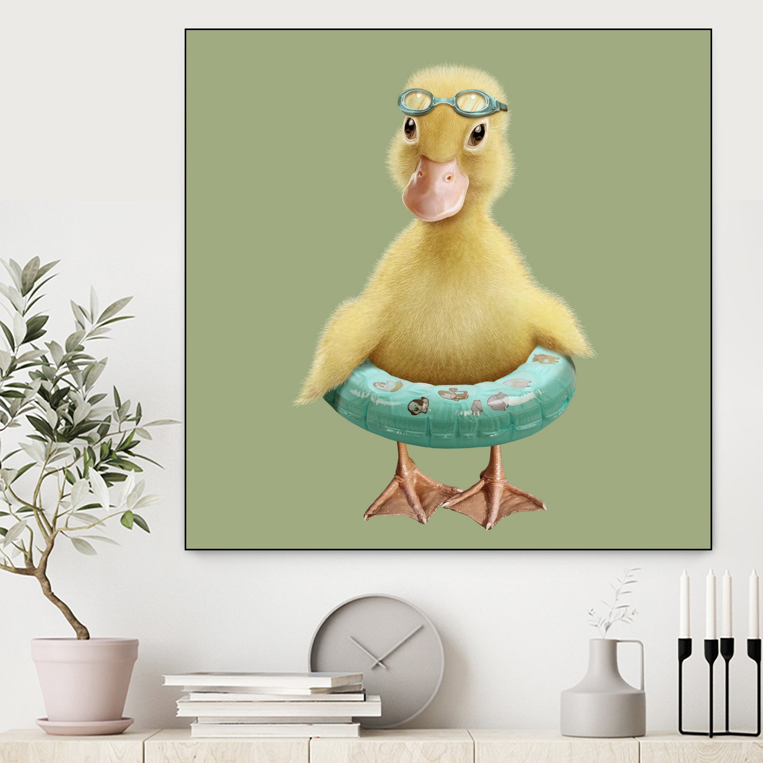 DUCK by JUMALI KATANI on GIANT ART - green digital painting