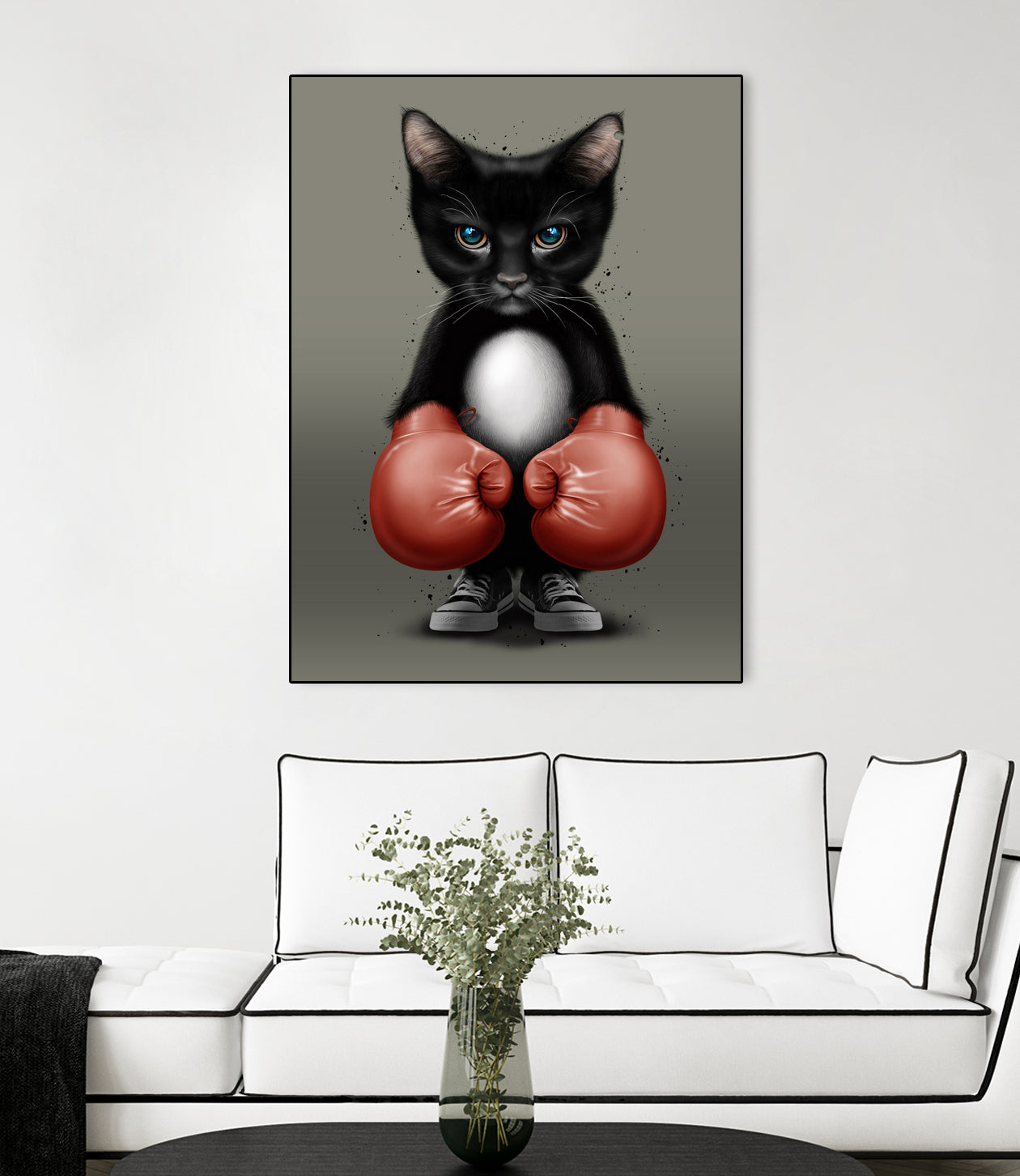 CAT BOXER 2017 by JUMALI KATANI on GIANT ART - black digital painting