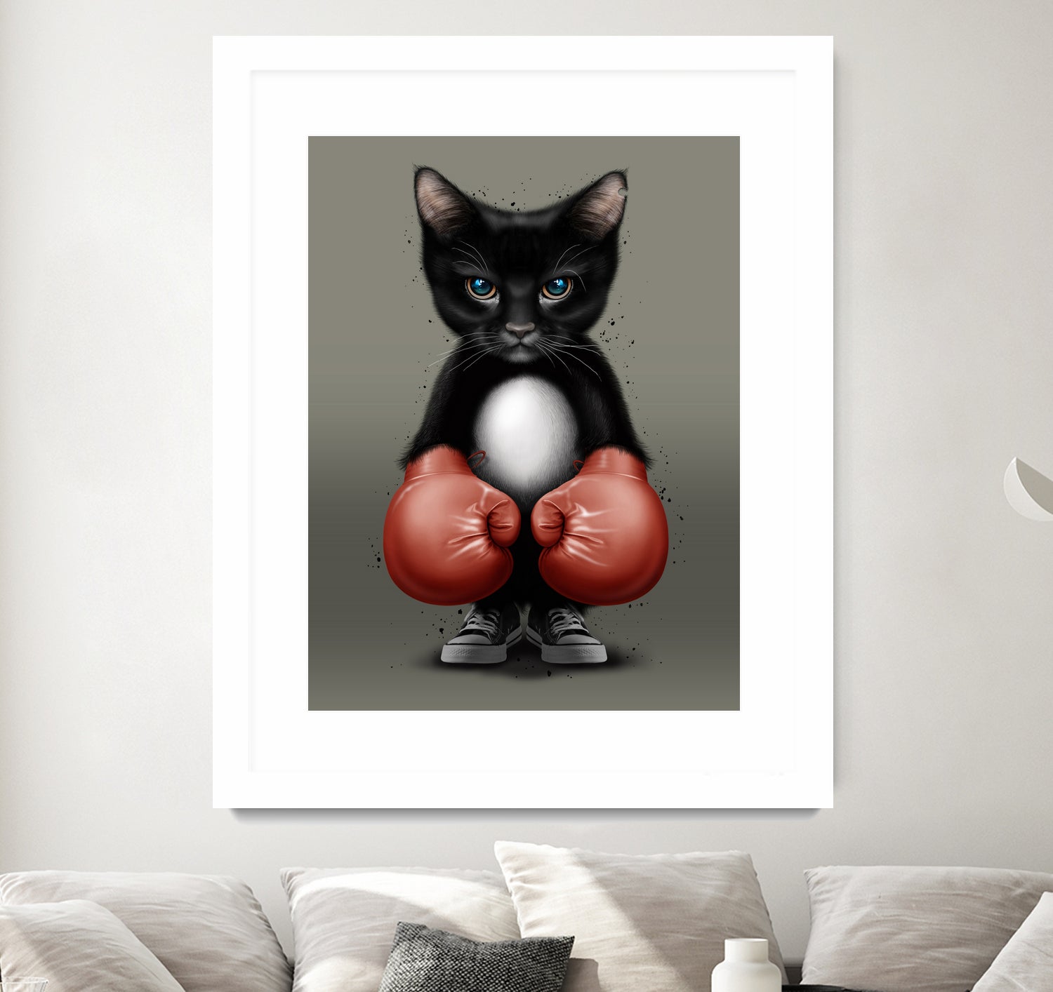 CAT BOXER 2017 by JUMALI KATANI on GIANT ART - black digital painting