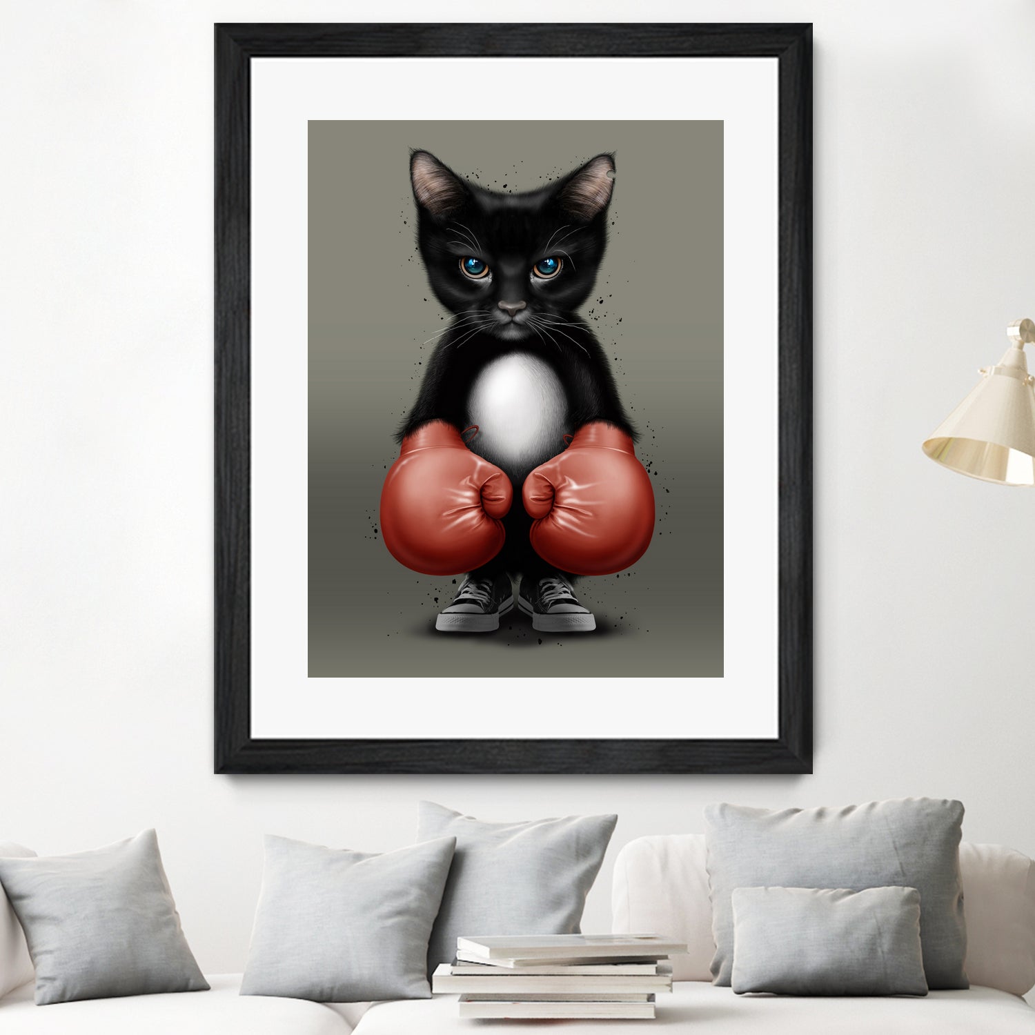 CAT BOXER 2017 by JUMALI KATANI on GIANT ART - black digital painting