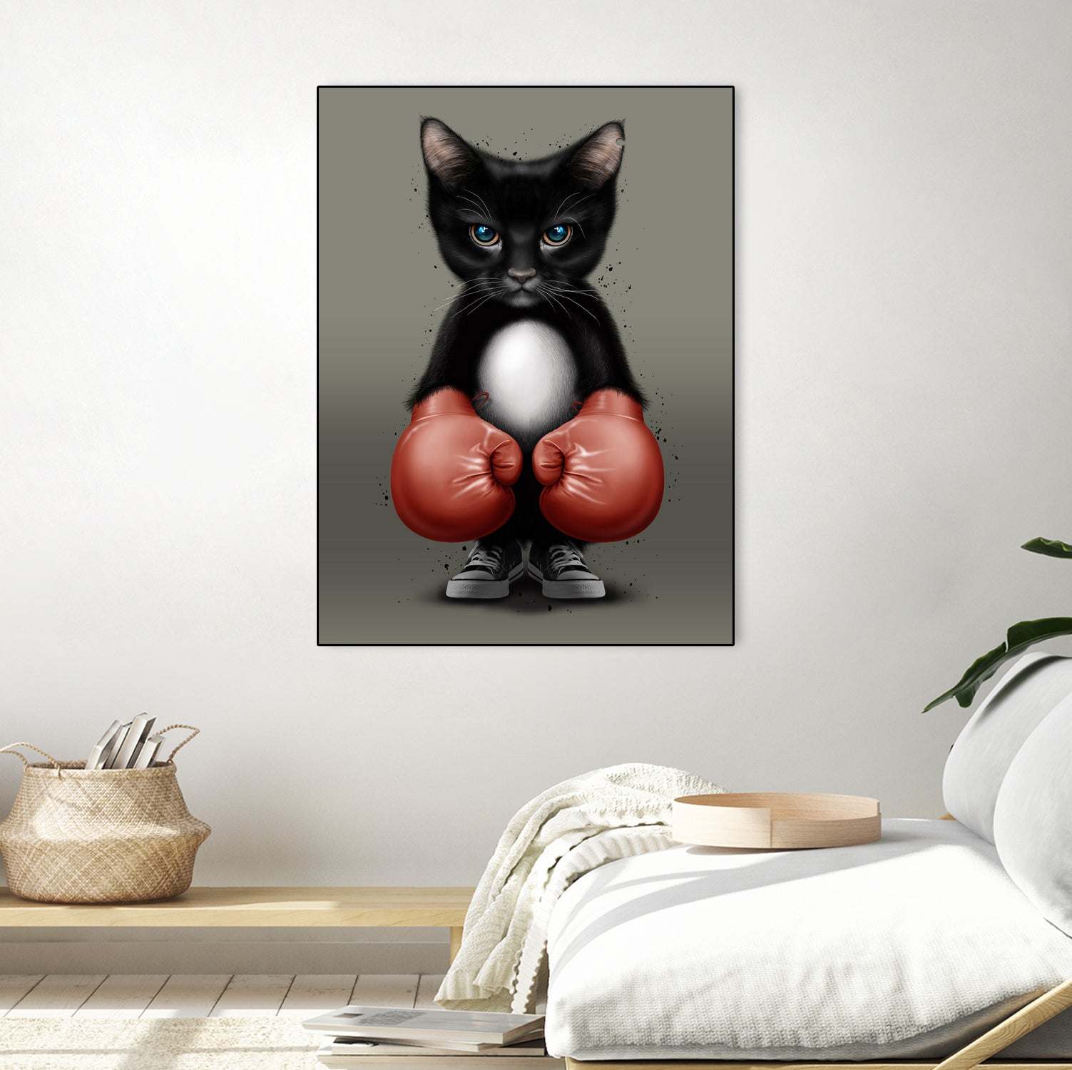 CAT BOXER 2017 by JUMALI KATANI on GIANT ART - black digital painting