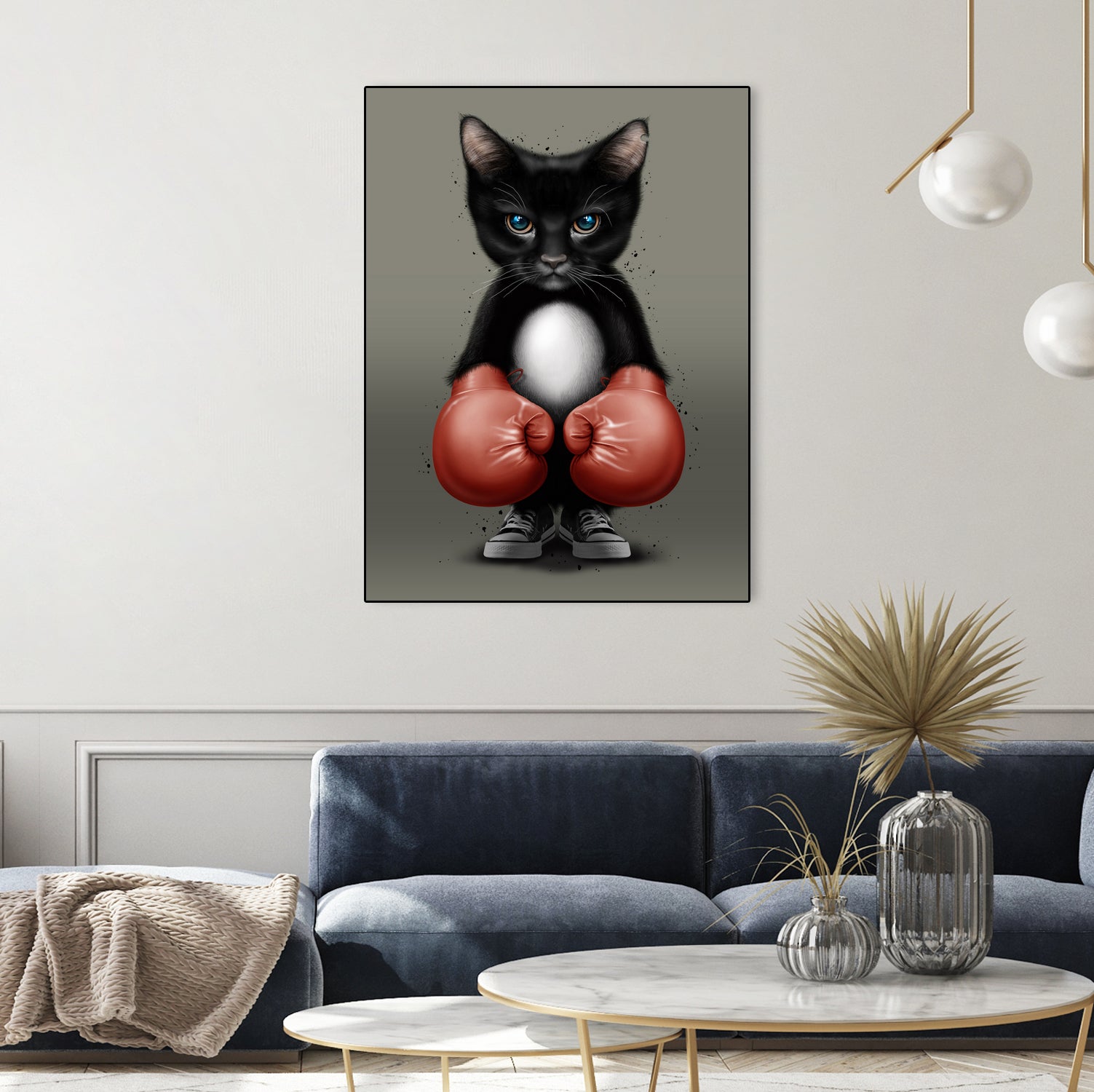 CAT BOXER 2017 by JUMALI KATANI on GIANT ART - black digital painting