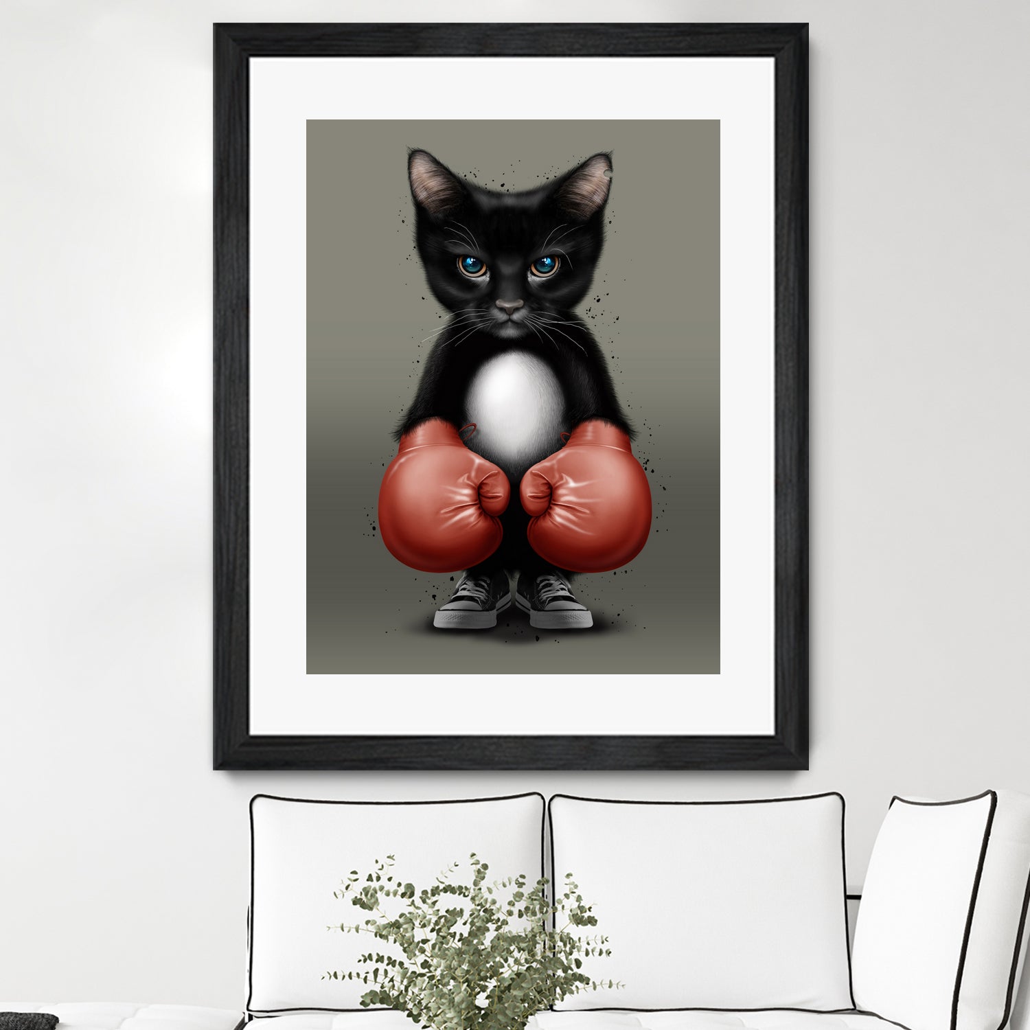 CAT BOXER 2017 by JUMALI KATANI on GIANT ART - black digital painting