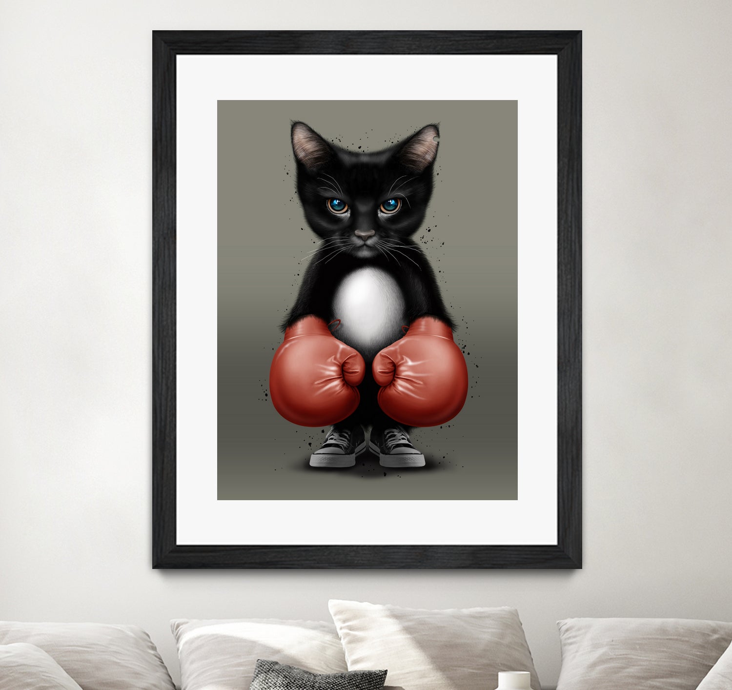 CAT BOXER 2017 by JUMALI KATANI on GIANT ART - black digital painting