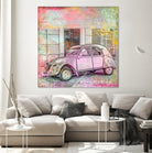 2CV Retro Car by Andrea Haase on GIANT ART - pink photo illustration