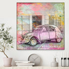 2CV Retro Car by Andrea Haase on GIANT ART - pink photo illustration