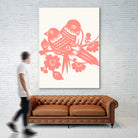 Love Birds Coral by Thomas Fernez on GIANT ART - pink digital drawing