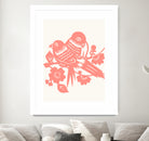 Love Birds Coral by Thomas Fernez on GIANT ART - pink digital drawing