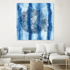 Puffer Fish Shibori by Thomas Fernez on GIANT ART - blue digital drawing