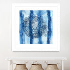 Puffer Fish Shibori by Thomas Fernez on GIANT ART - blue digital drawing