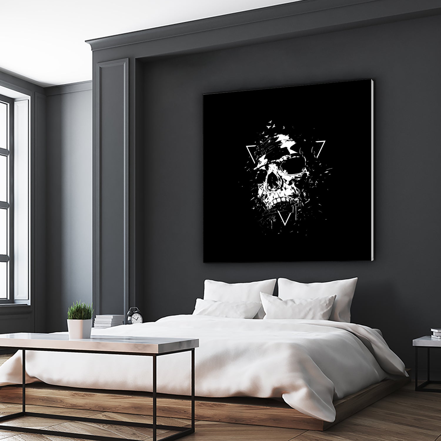 Skull X (bw) by Solti Balázs on GIANT ART - black digital painting