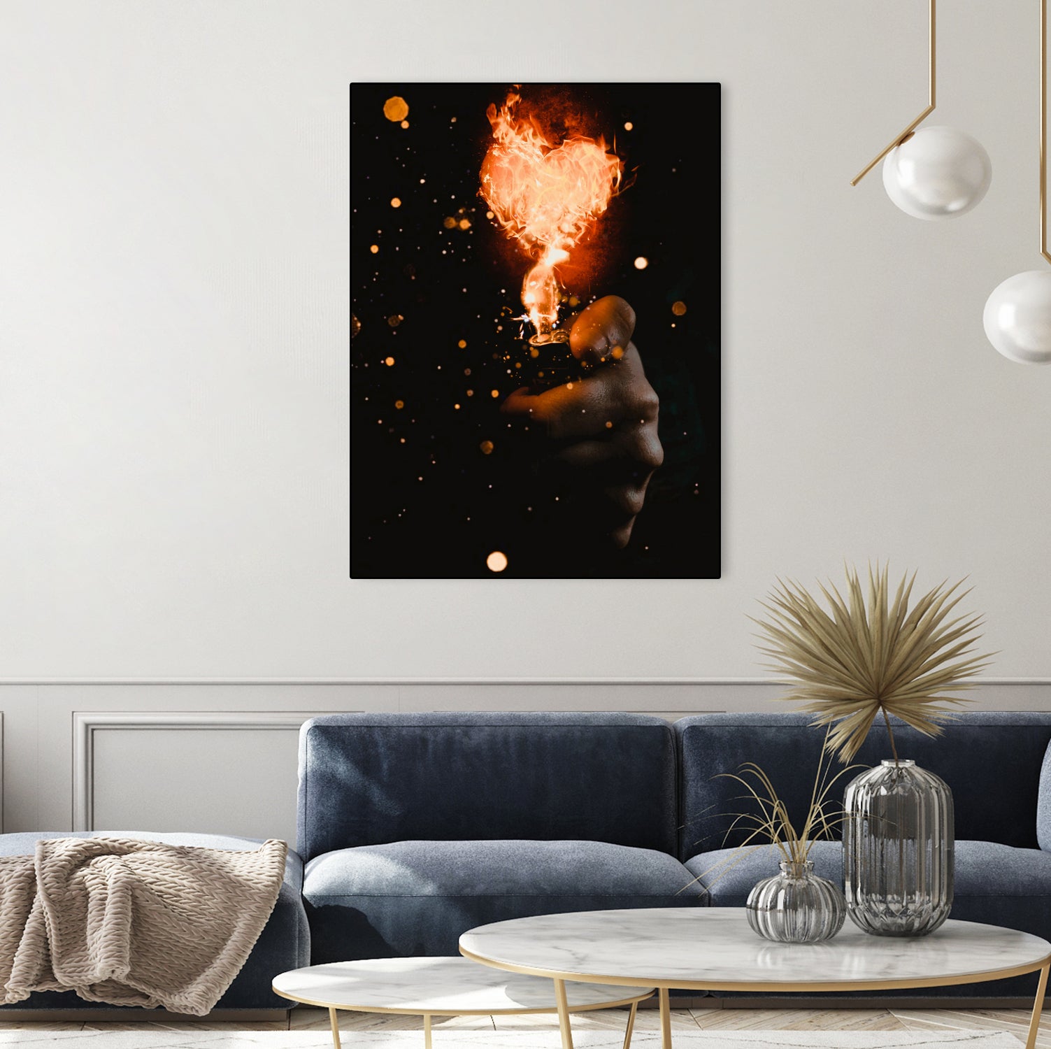 Heart On Fire by GEN Z by Rigaud Mickaël on GIANT ART - orange photo illustration