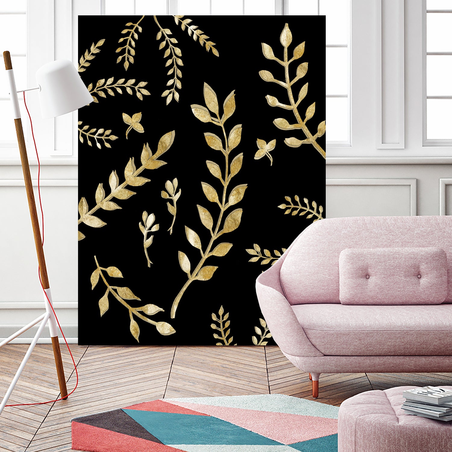 Gold Leaves Pattern #1 #drawing #decor #art by Anita & Bella Jantz on GIANT ART - brown digital drawing