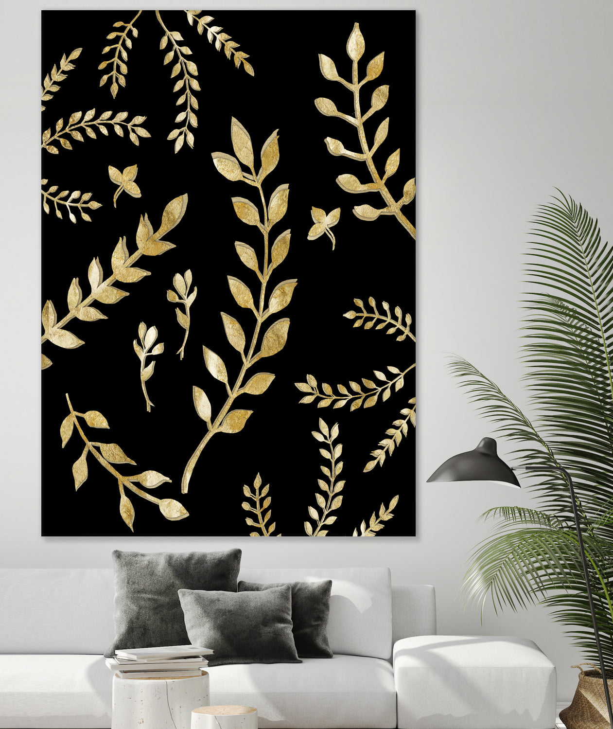 Gold Leaves Pattern #1 #drawing #decor #art by Anita & Bella Jantz on GIANT ART - brown digital drawing