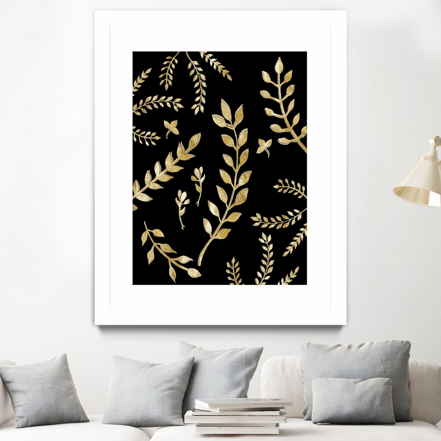 Gold Leaves Pattern #1 #drawing #decor #art by Anita & Bella Jantz on GIANT ART - brown digital drawing