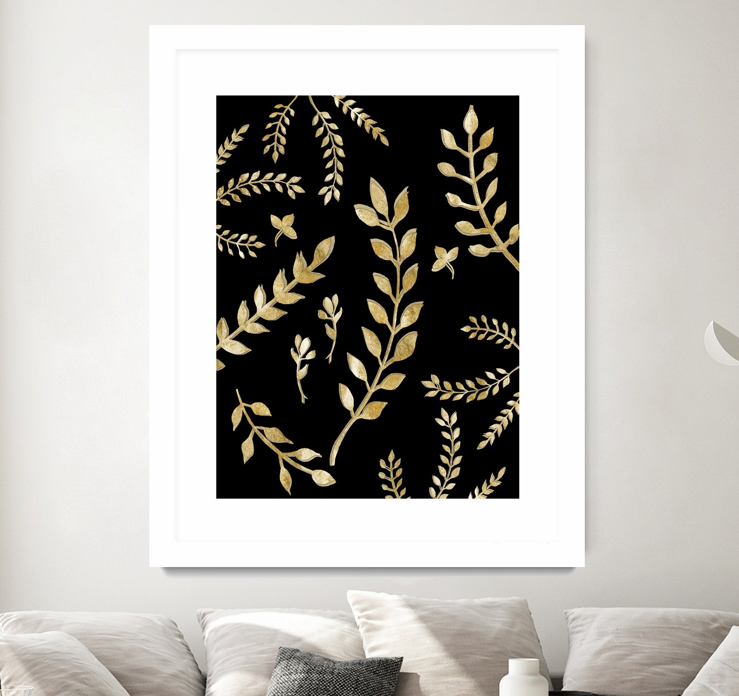 Gold Leaves Pattern #1 #drawing #decor #art by Anita & Bella Jantz on GIANT ART - brown digital drawing