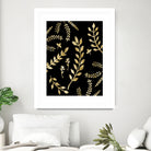 Gold Leaves Pattern #1 #drawing #decor #art by Anita & Bella Jantz on GIANT ART - brown digital drawing