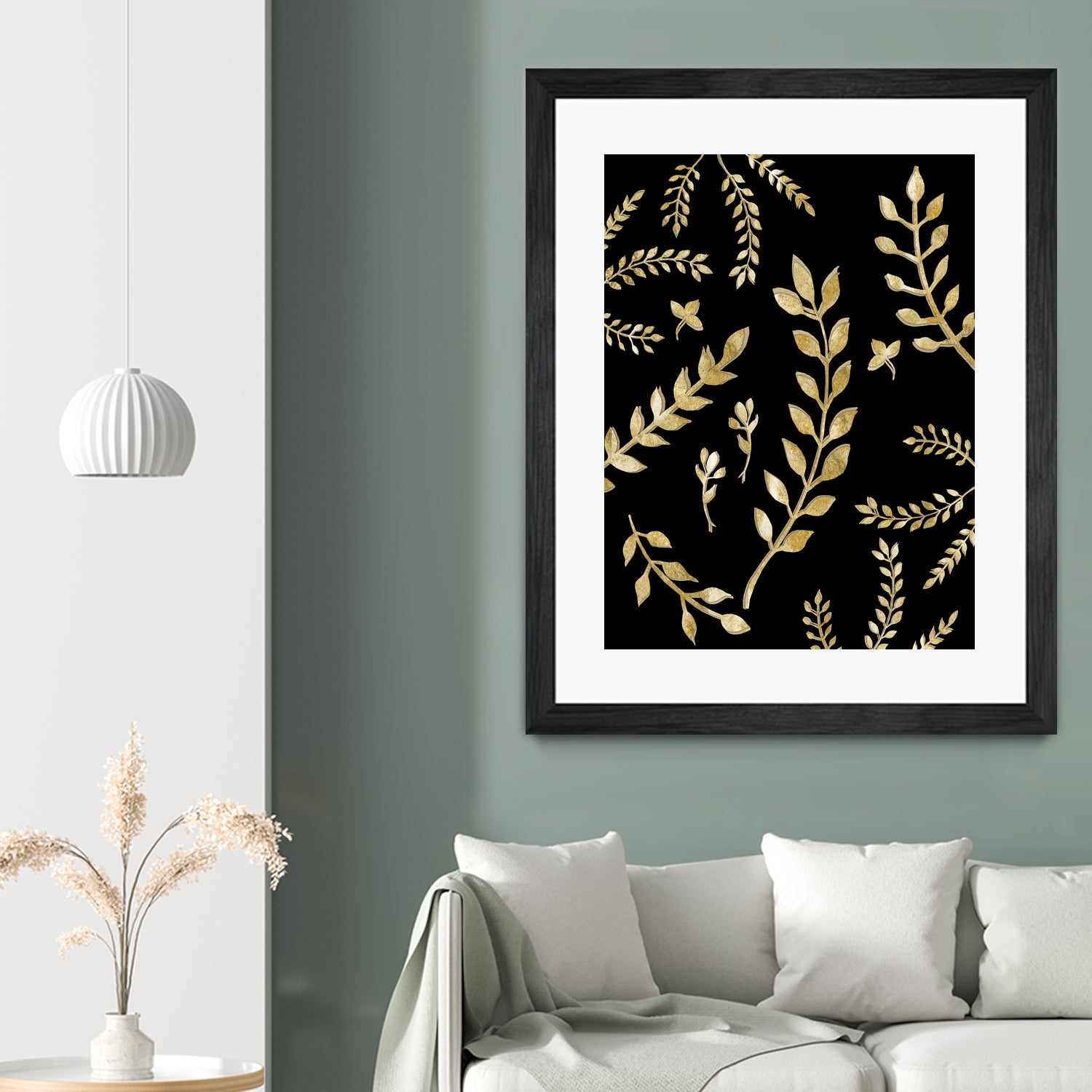 Gold Leaves Pattern #1 #drawing #decor #art by Anita & Bella Jantz on GIANT ART - brown digital drawing