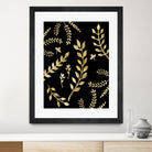 Gold Leaves Pattern #1 #drawing #decor #art by Anita & Bella Jantz on GIANT ART - brown digital drawing